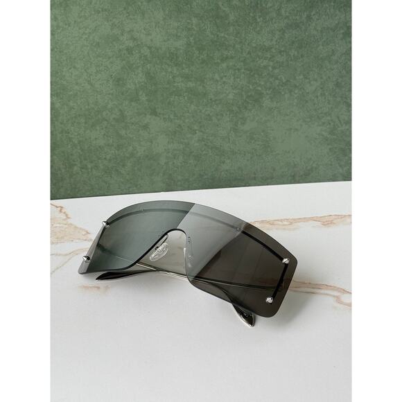 NEW Alexander McQueen AM0412S Silver Mirror Mask Sunglasses main image 6